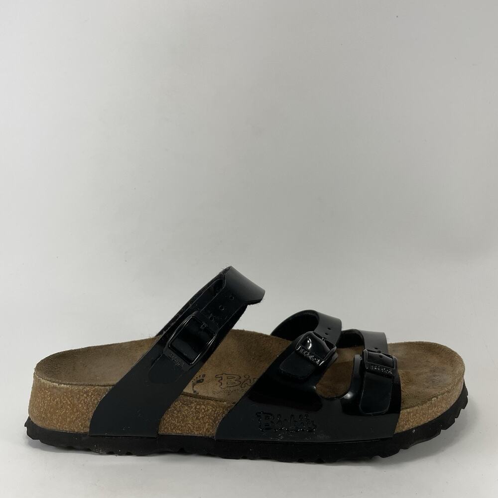 Birkis By Birkenstock Triple Buckle Sandals Womens Size 38, 7-7.5 Patent Leather